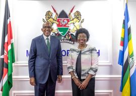 CS Hon. Aden Duale with Dr Neema Rusibamayila Kimambo, WHO Kenya acting Representative