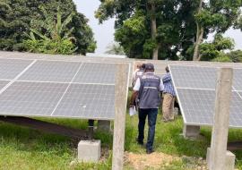 Aperçu du système photovoltaïque installé à l'hôpital d'Impfondo