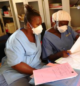Nurses at  work at the TB Unit at the Lakka Government Hospital