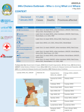 3Ws Cholera Response in Angola (Partners) - 1 May 2025