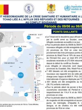 RAPPORT HEBDOMADAIRE DE LA CRISE SANITAIRE ET HUMANITAIRE À L’EST DU  TCHAD, 