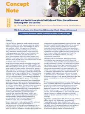 Nota Conceitual Sinergias entre WASH e a saúde para eliminar a poliomielite e as doenças transmitidas pela água, incluindo as DTN e a cólera