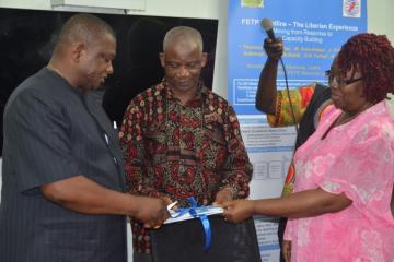 (L-R) Dr Samson Arzoaquoi, Rev John Sumo and Dr Catherine Cooper launching the policy and media kit