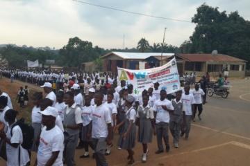African Vaccination Week parade in Liberia