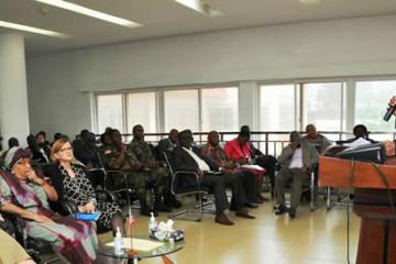 Dr Sambo addressing the National Task Force on Ebola of Liberia
