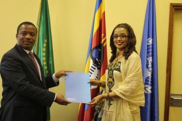 WHO Representative Dr Tigest Ketsela Mengestu presents her letter of credence to Minister of Foreign Affairs and International Relation Chief Mgwagwa Gamedze