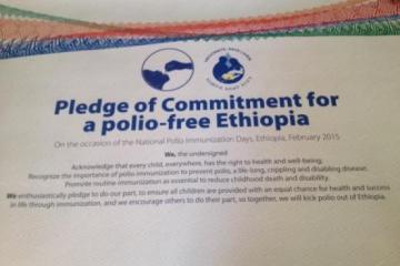 A pledge of commitment for a polio-free Ethiopia