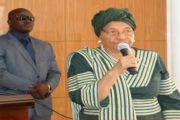 The President of Liberia H. E. Ellen Johnson Sirleaf making remarks to the National Task Force on Ebola