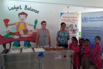 Handing over of a food warmer to the Plaisanace Primary school