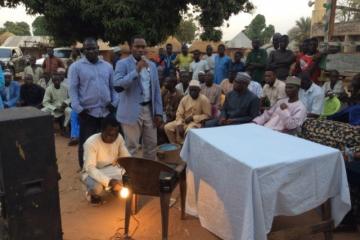 Commissioner addressing community members in Mazakari village of Niger state