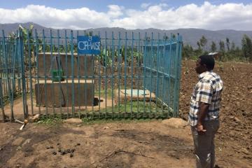 Ministry of Health,Tanzania delegate visiting a protected borehole constructed within a community facing drought as a result of climate change in Ethiopia