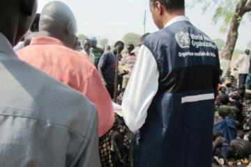 ﻿WHO staff and ministry of health officail conducting a health assessment of the displaced people in Pibor county, Jonglei state﻿