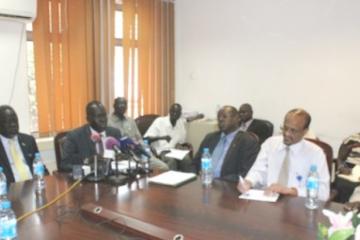 The Mayor of Juba City Council, his worship Christopher Saracino addressing members of the press during the declaration of cholera outbreak in Juba