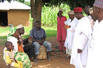 Gbata Village Health Committee members promoting immunization services