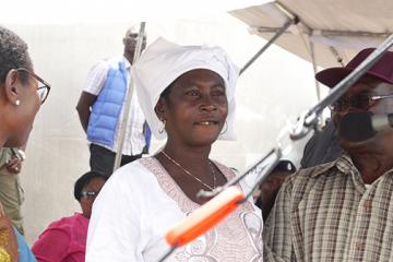 Adama Sankou, an Ebola survivor, was released from the Makheni Ebola treatment unit on 24 August 2015, Sierra Leone.