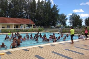 The aquatic session exercise in full swing
