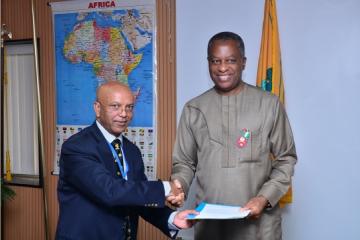 The WR presenting Letters of Credence to Nigerias Minister of Foreign Affairs