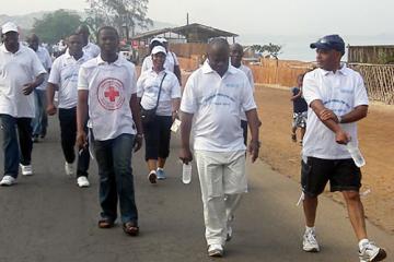 01 The CMO and the WHO Rep leading the walk