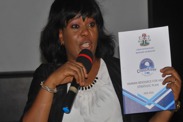Cross River Commissioner for Health, presenting the HRH Strategic plan to the participants