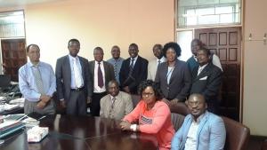Ministry of Health, WHO Country Office staff and the Tobacco control experts from WHO AFRO following a meeting with the Permanent Secretary and seniour officials at Ministry of Agriculture
