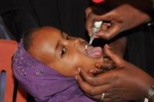 Child receives polio drops at the launch of the 9th SIAs in Warder, Doollo Zone, Somali Region, Ethiopia