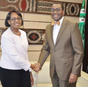 Dr Moeti, WHO Regional Director for Africa and Dr Adesina, President of the African Development Bank