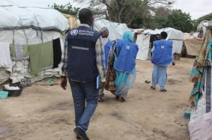 Mass drug administration team in an internally displaced persons (IDPs) camp during an SMC campaign