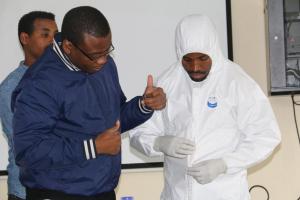 Demonstration of Personal Protective Equipment (PPE) procedure