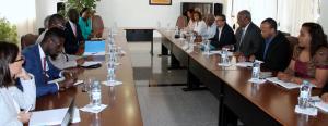 Functional Review team meets Minister of Health and his team, accompanied by the WHO Representative in Cabo Verde
