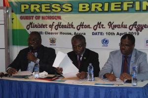Director Public Health, Dr Badu Sakordie making his presentation 