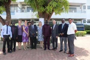 US Amb in a group photo with Hon Minister of Health, WHO Rep, CDC Country Director and other senior officials 