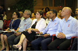 President Danny Faure, Health Minister Jean-Paul Adam and other dignitaries at the launching ceremony