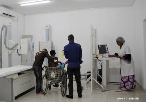 CNRD staff help a sickle cell patient in Brazzaville, June 2019