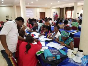 Anambra State Epidemiologist facilitating group work during State IDSR training