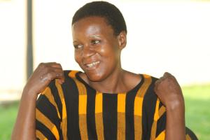 Minsa Bakimenze displays Leprosy sore on her hands