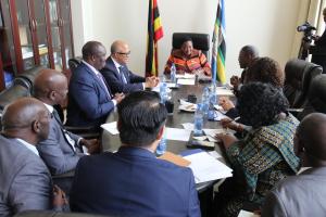 The WHO team meeting Rt. Hon. Robinah Nabbanja, the Prime Minister of the Republic of Uganda