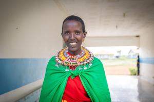 A young woman from Laikipia County visits her local health facility to access sexual and reproductive health services.