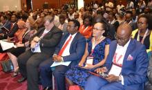 Delegates at the AHAIC conference in Nairobi includind Dr Gitahi, Amref Health Agenda, first right, Kellen Kariuki,  Amref international board,  Dr Jackson Kioko DMS and  WR Rudi Eggers, fourth right