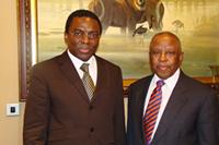 The WHO Regional Director for Africa Dr Luis G. Sambo with the Chairperson of The Champions for HIV-Free Generation, His Excellency Festus G. Mogae, former President of the Republic of Botswana.