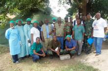 WHO Representative to Congo Dr Youssouf Gamatie with the Emergency Medical Response team