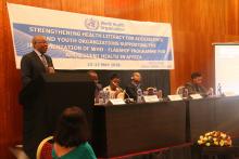 Dr Akpaka Kalu, Representative to WHO Ethiopia adressing the participants in the inauguration ceremony of the workshop