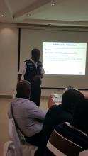 A consultant making a presentation to kick start the validation process