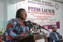 Dr Apau, Executive Director of the Accra Psychiatric Hospital delivering the keynote address at the Function