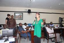 Paula Gomez from WHO facilitating a session during the training