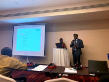 Mr Ajoy Nundoochan, National Professional Officer (Operations) presenting one of the abstracts during the afHEA Conference in Ghana in March 2019