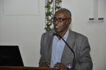 Dr Andebrhan Tesfatsion, acting DG of public health services delivering a speech