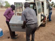 Supplies being delivered for the measles immunization campaign