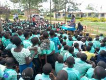 Ebola sensitization session with school children