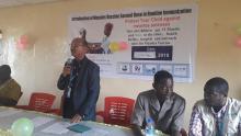 Dr. Mesfin G. Zbelo, WR ai, WHO-Liberia making remarks during the MCV2 launch in Bomi County, Liberia