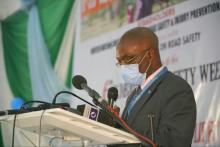 WHO Country Representative, Dr Walter Kazadi Mulombo delivering his speech at the 6th UN Road Safety Week in Abuja.